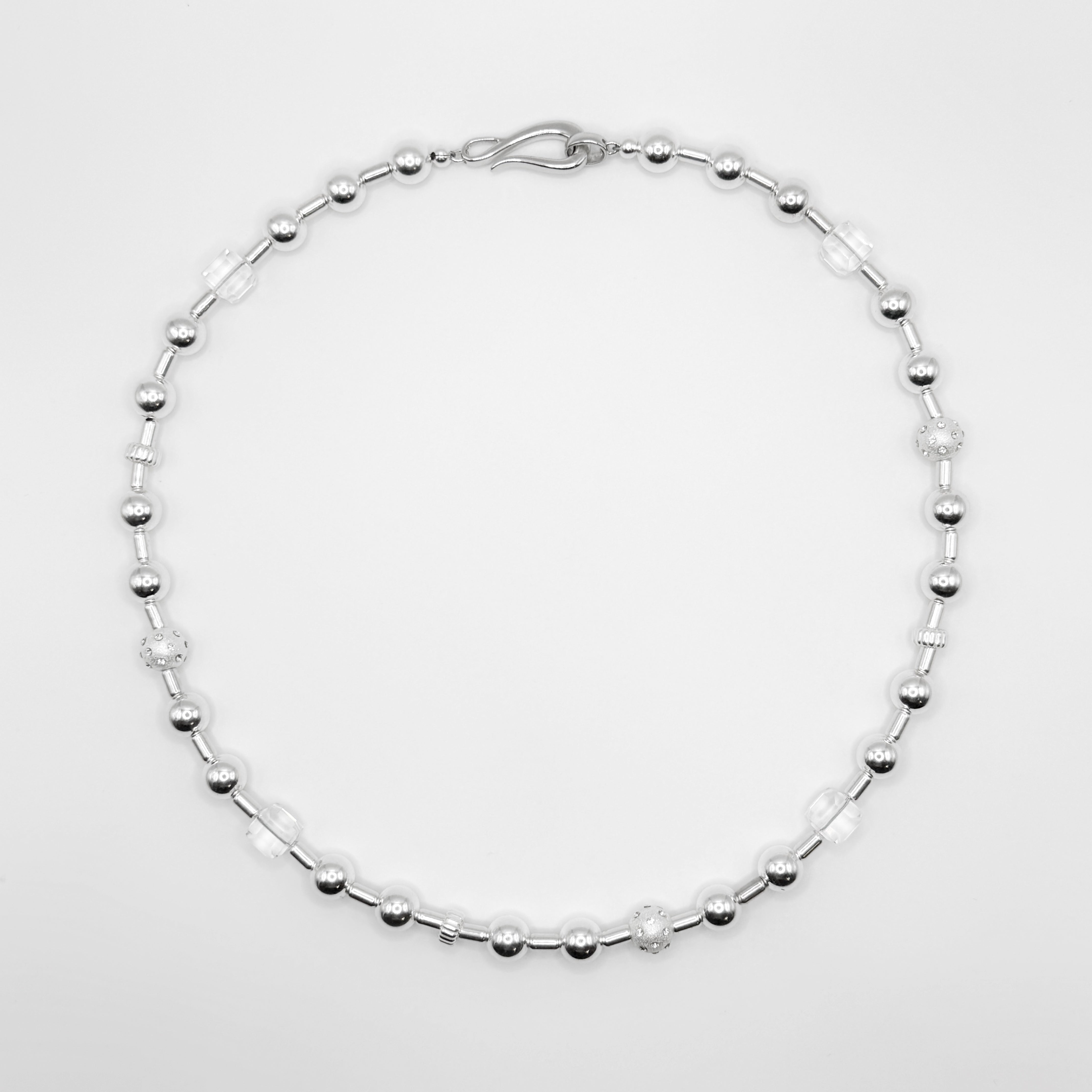 90's Silver Ball Jewellery Chunky Ball Chain Choker: 90s Punk
